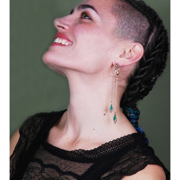 Art Deco snake earrings - Picture 3 of 3